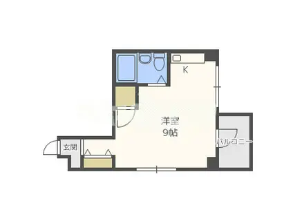 シャトー美(ワンルーム/5階)の間取り写真