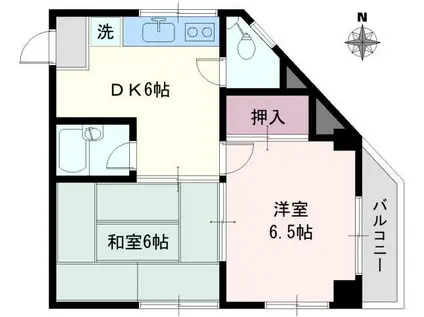 アトラス大山(2DK/7階)の間取り写真