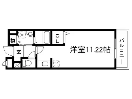 コートオーク(ワンルーム/1階)の間取り写真