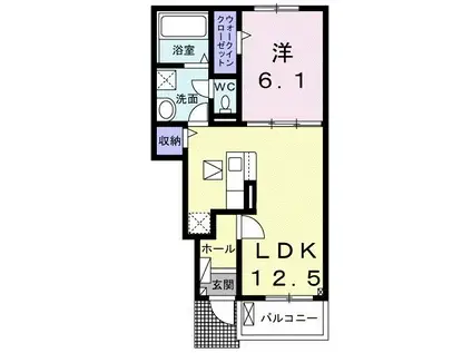 サウスレジデンス(1LDK/1階)の間取り写真