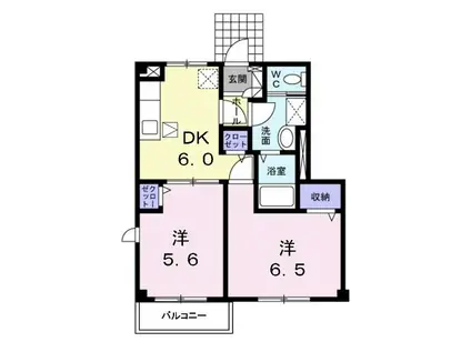 フォレスタ(2DK/1階)の間取り写真
