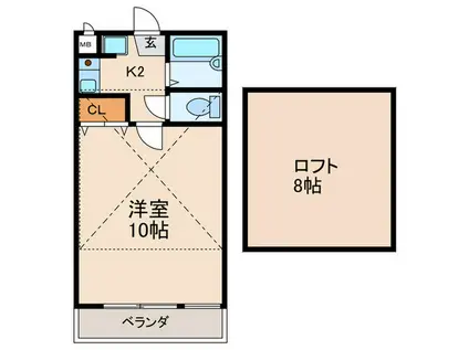 セントラルフローラ(1K/4階)の間取り写真