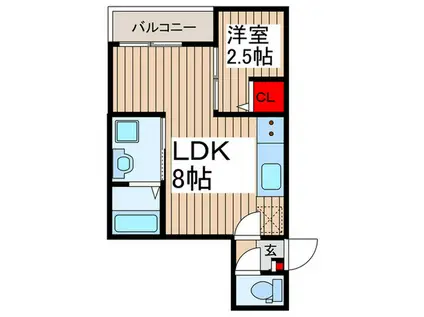 JACK YOSHINO II(1LDK/2階)の間取り写真