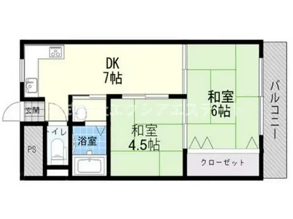 オリンピヤコープ(2DK/5階)の間取り写真