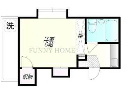 ハイツ藤(ワンルーム/2階)の間取り写真