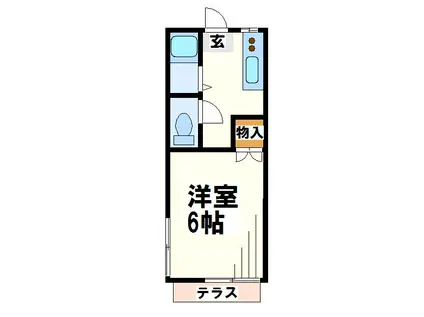 ヒロハウス(1K/2階)の間取り写真