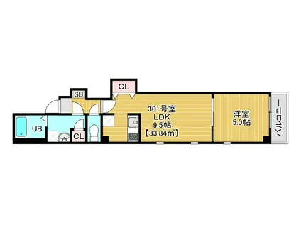 COTE DOR SOGA(1LDK/3階)の間取り写真