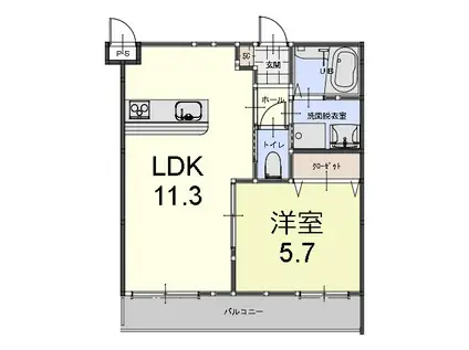 プライベートレジデンスHIRO(1LDK/3階)の間取り写真