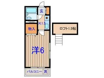 エステートピア(1K/2階)の間取り写真