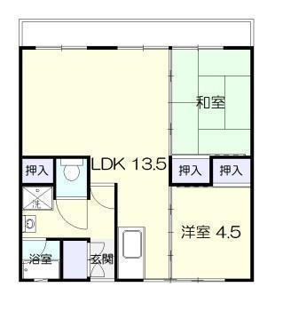 GREEN HILLS 大塚台 2号棟(2LDK/10階)の間取り写真