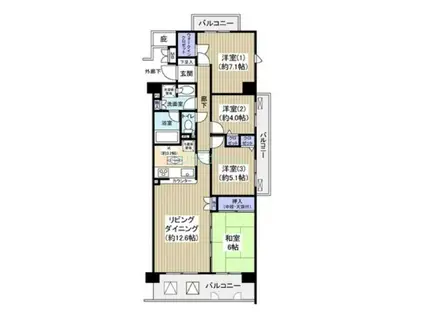 デイアパ-ク西船橋(4LDK/2階)の間取り写真