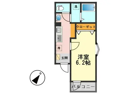 セナリオフォルム小岩I(1K/1階)の間取り写真
