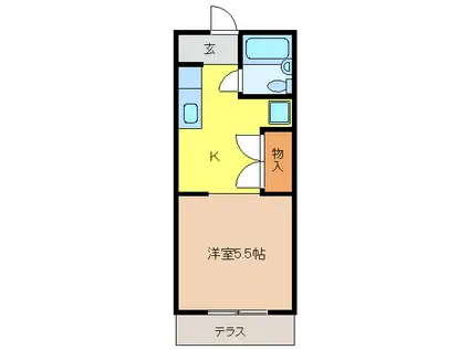 L TOWN中畑(ワンルーム/1階)の間取り写真