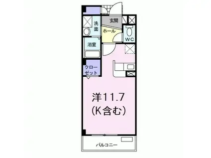 グレイス(ワンルーム/2階)の間取り写真