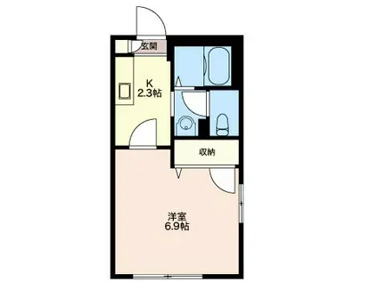 メゾン・ハナヤ(1K/2階)の間取り写真