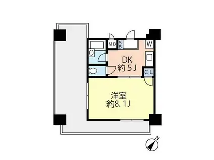 グランヴァン町田(1DK/8階)の間取り写真