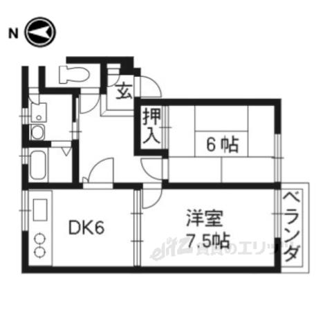 ピルツ木の子マンション(2DK/3階)の間取り写真