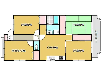 エーデルハイム前村(4DK/3階)の間取り写真