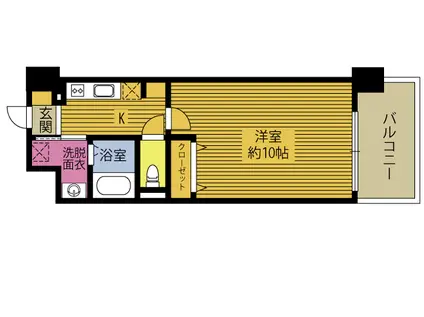 ヴァローレ汐見(1K/3階)の間取り写真
