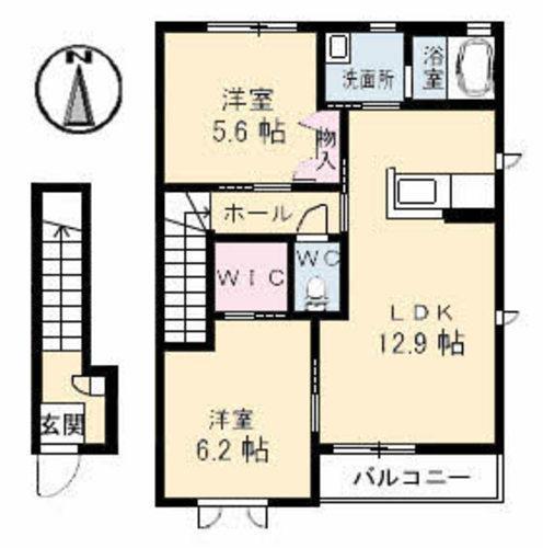 ポルタブランシェ(2LDK/2階)の間取り写真