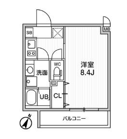 ALTERNA北品川 オルタナ北品川(1K/12階)の間取り写真