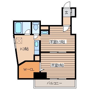 平和マンション北仙台(1LDK/4階)の間取り写真