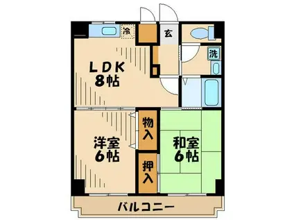 だるま第一ビル(2DK/1階)の間取り写真