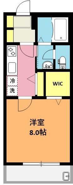 レジェンドS(1K/1階)の間取り写真