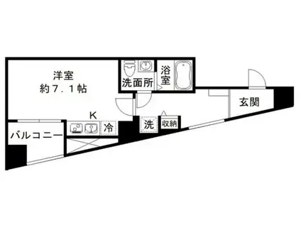 フロレゾン代々木(ワンルーム/6階)の間取り写真