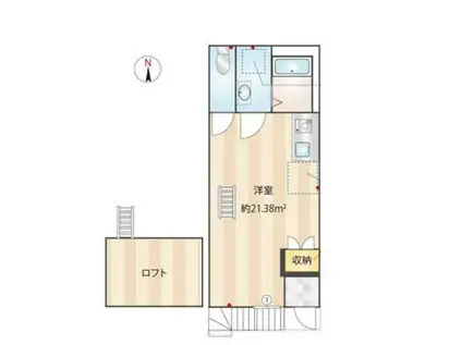 メゾンドシエル(ワンルーム/2階)の間取り写真