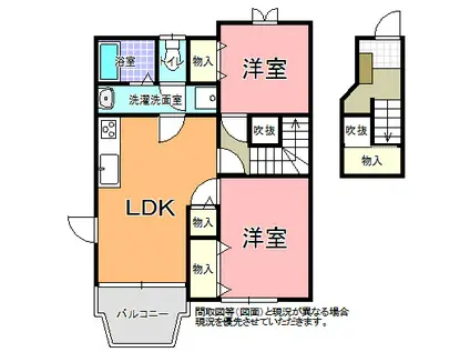 ヴィラサンセール(2LDK/2階)の間取り写真