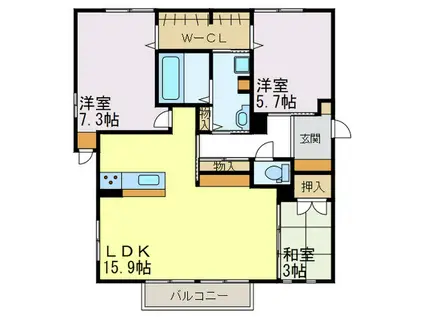 グランツF(3LDK/2階)の間取り写真