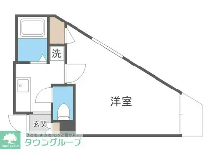 ヒルズ西赤坂(1K/3階)の間取り写真