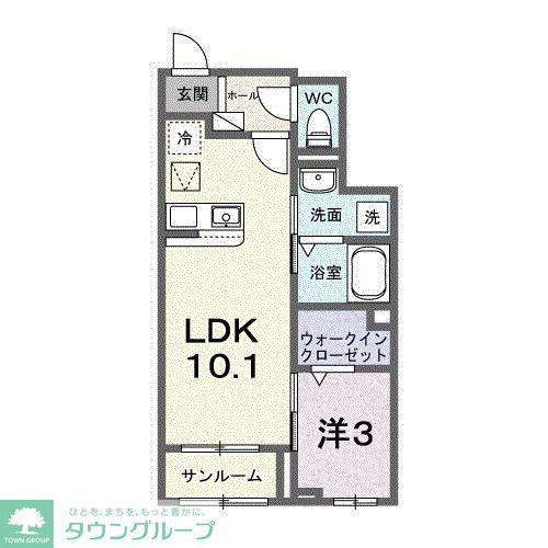 フレッサ II(1LDK/1階)の間取り写真