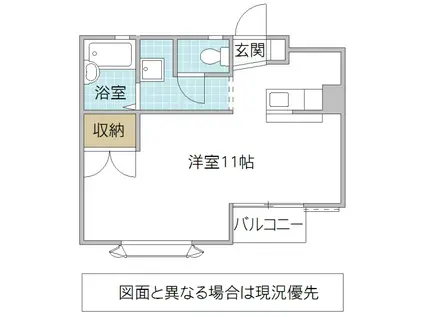 ラベンダーハイツ A棟(ワンルーム/1階)の間取り写真