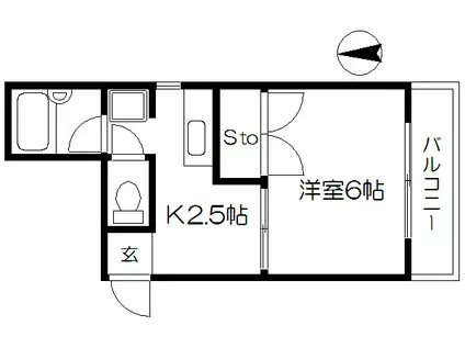 グランデ西巣鴨(1K/2階)の間取り写真