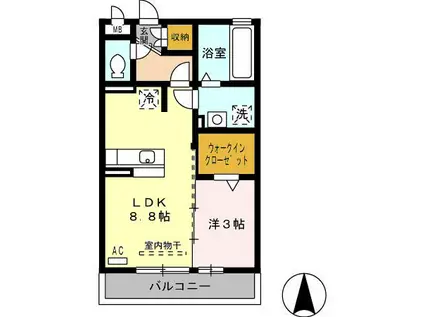エクセレント アイランド(1LDK/1階)の間取り写真