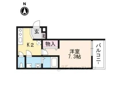 ガーデンフォレスト(1K/1階)の間取り写真