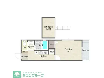 ピソ・リベルタII(1K/2階)の間取り写真