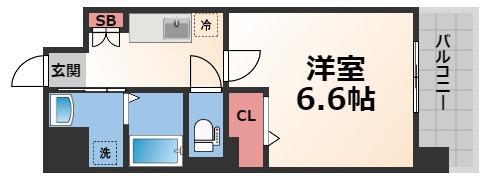 ワールドアイ大阪城イーストII(1K/9階)の間取り写真