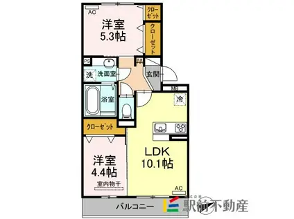 GIRASOLE(2LDK/3階)の間取り写真