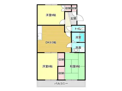 マンションラポール(3LDK/2階)の間取り写真