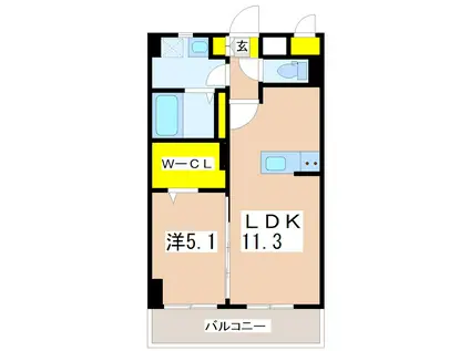 サンハイツアイタウン天辰A棟(1LDK/1階)の間取り写真