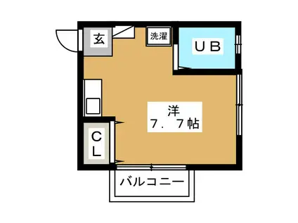 ドミール竹ヶ花(ワンルーム/2階)の間取り写真