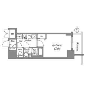 SHOKEN RESIDENCE名古屋(1K/2階)の間取り写真