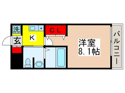 サンフィット(1K/1階)の間取り写真