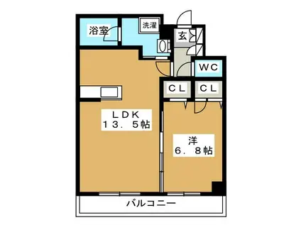 シャーメゾン ルーエ(1LDK/2階)の間取り写真