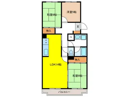 ステイツハウス栗田(3LDK/2階)の間取り写真