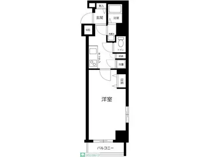 GROWS FUCHU イースト II(1K/9階)の間取り写真