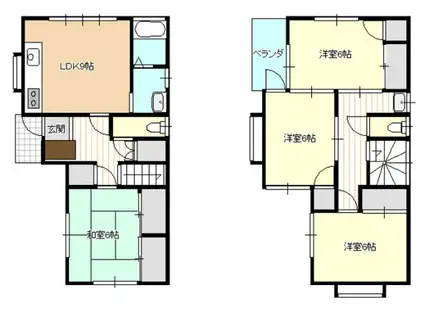 ハピネスホーム桜A(2K/1階)の間取り写真